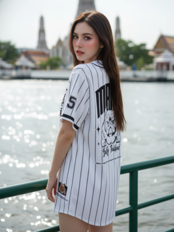 เสื้อเบสบอลพิมพ์ลาย สั่งทำ ORDER 124 ด้านหลัง