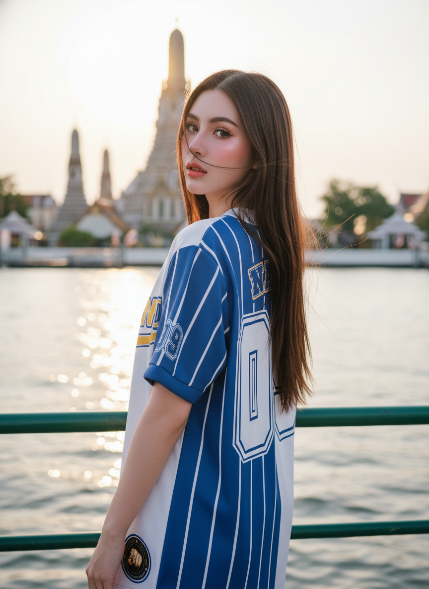 ORDER 128 เสื้อเบสบอล - ด้านหลัง เสื้อเบสบอลพิมพ์ลาย สั่งทำ ORDER 128 ด้านหลัง