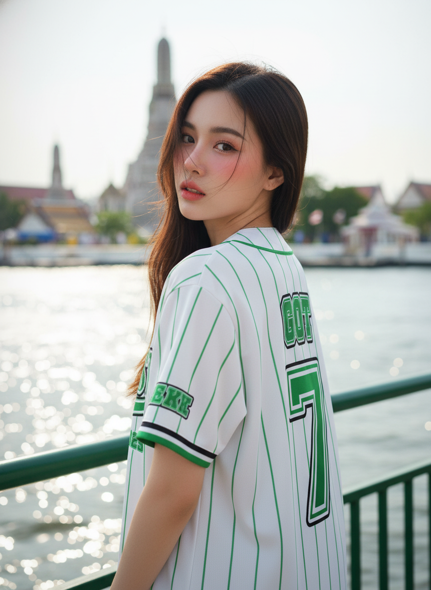 ORDER 158 เสื้อเบสบอล - ด้านหลัง เสื้อเบสบอลพิมพ์ลาย สั่งทำ ORDER 158 ด้านหลัง