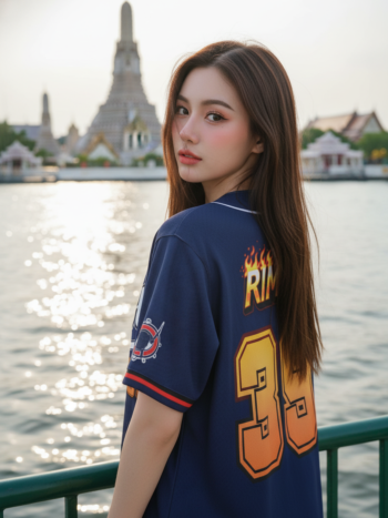 เสื้อเบสบอลพิมพ์ลาย สั่งทำ ORDER 163 ด้านหลัง