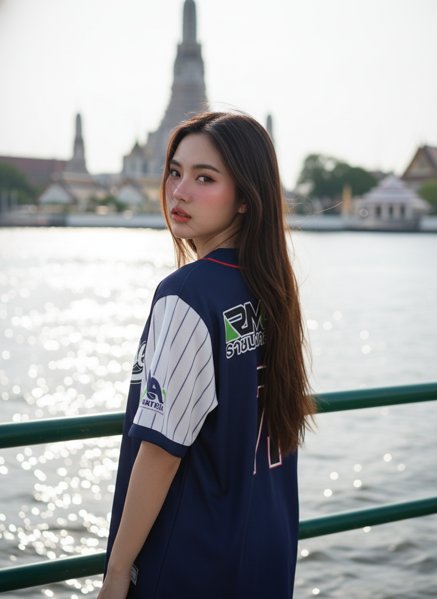 ORDER 166 เสื้อเบสบอล - ด้านหลัง เสื้อเบสบอลพิมพ์ลาย สั่งทำ ORDER 166 ด้านหลัง