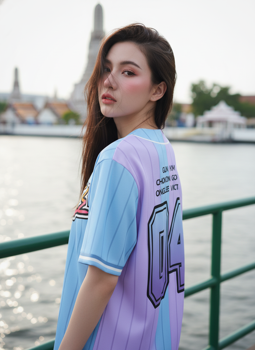 ORDER 167 เสื้อเบสบอล - ด้านหลัง เสื้อเบสบอลพิมพ์ลาย สั่งทำ ORDER 167 ด้านหลัง
