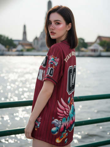 เสื้อเบสบอลพิมพ์ลาย สั่งทำ ORDER 173 ด้านหลัง