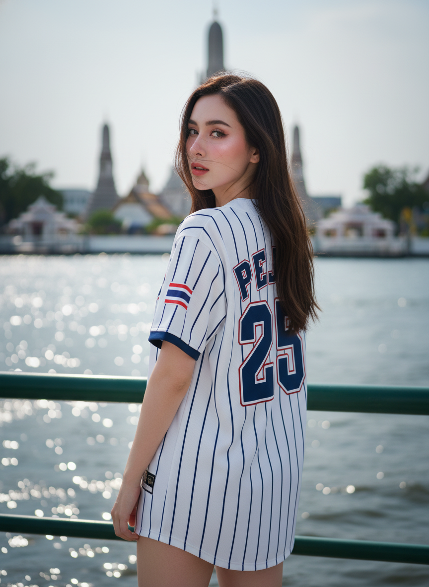 ORDER 174 เสื้อเบสบอล - ด้านหลัง เสื้อเบสบอลพิมพ์ลาย สั่งทำ ORDER 174 ด้านหลัง