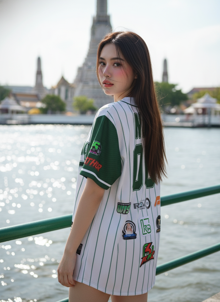 ORDER 175 เสื้อเบสบอล - ด้านหลัง เสื้อเบสบอลพิมพ์ลาย สั่งทำ ORDER 175 ด้านหลัง