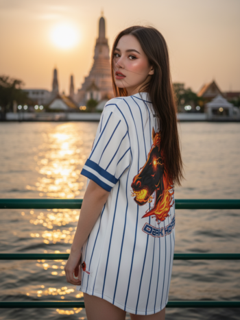 เสื้อเบสบอลพิมพ์ลาย สั่งทำ ORDER 452 ด้านหลัง