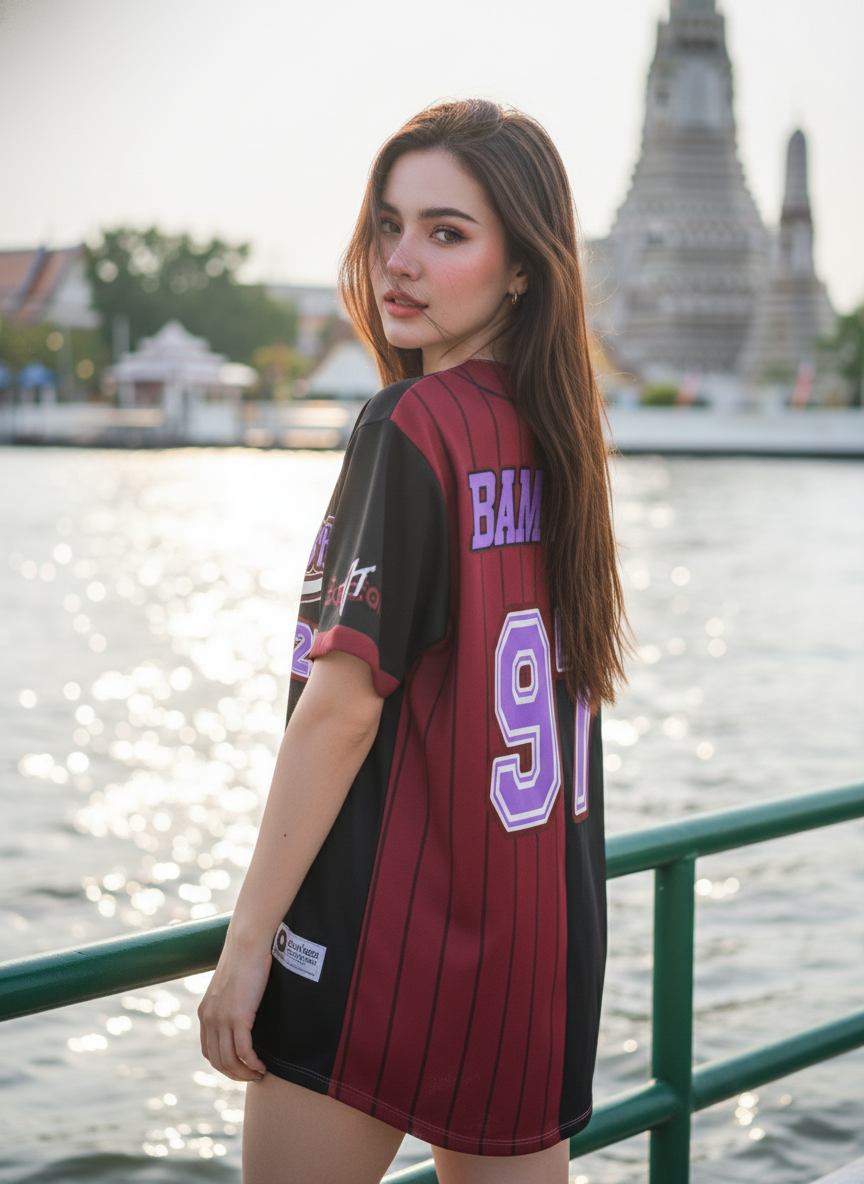 ORDER 188 เสื้อเบสบอล - ด้านหลัง เสื้อเบสบอลพิมพ์ลาย สั่งทำ ORDER 188 ด้านหลัง