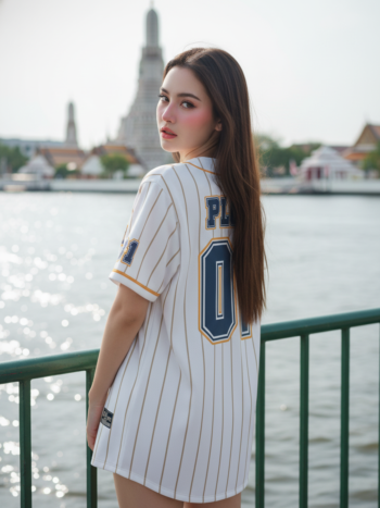 เสื้อเบสบอลพิมพ์ลาย สั่งทำ ORDER 196 ด้านหลัง