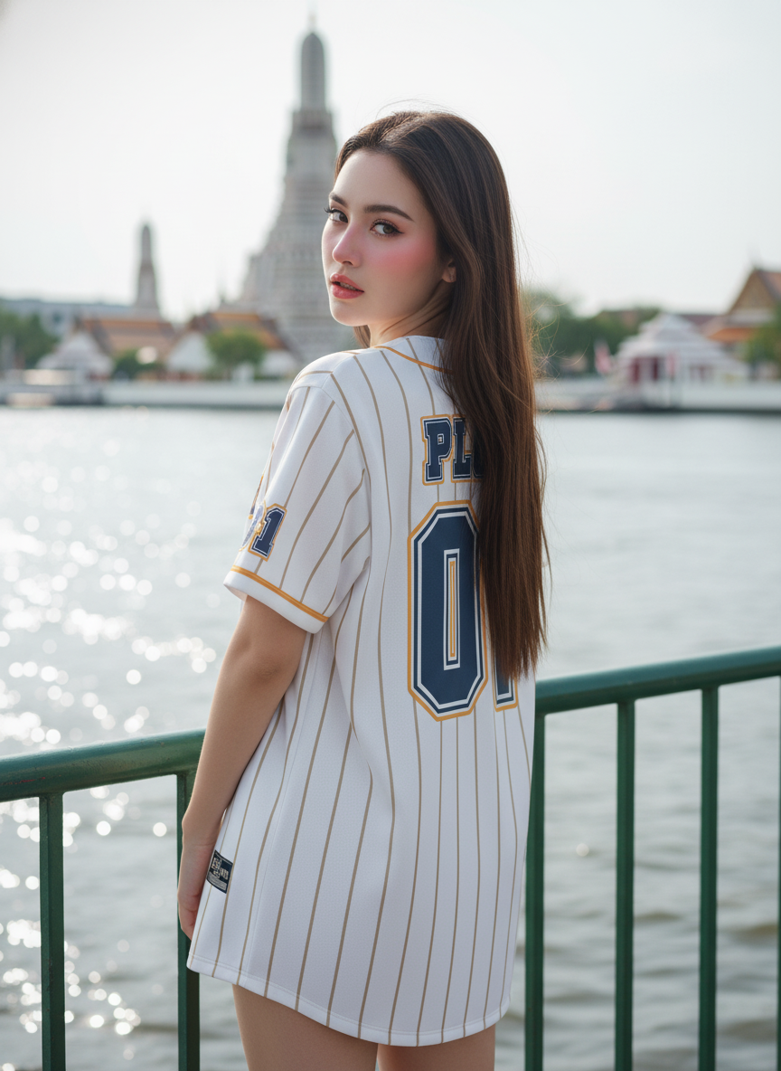 ORDER 196 เสื้อเบสบอล - ด้านหลัง เสื้อเบสบอลพิมพ์ลาย สั่งทำ ORDER 196 ด้านหลัง