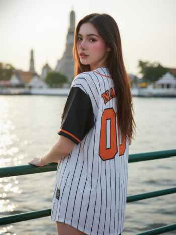 เสื้อเบสบอลพิมพ์ลาย สั่งทำ ORDER 200 ด้านหลัง