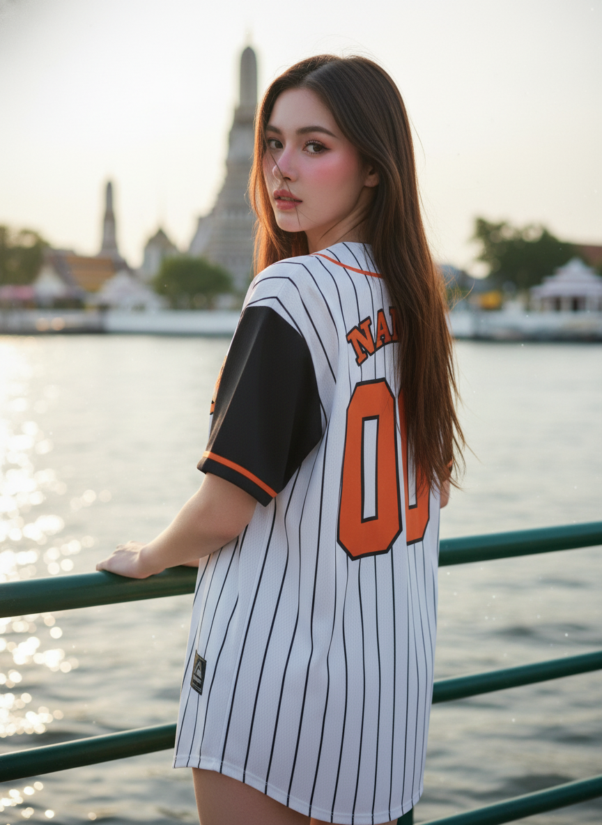 ORDER 200 เสื้อเบสบอล - ด้านหลัง เสื้อเบสบอลพิมพ์ลาย สั่งทำ ORDER 200 ด้านหลัง