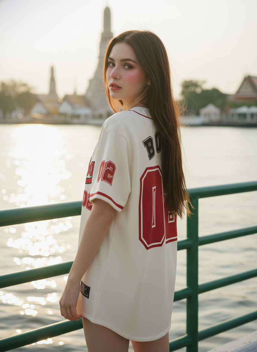 ORDER 202 เสื้อเบสบอล - ด้านหลัง เสื้อเบสบอลพิมพ์ลาย สั่งทำ ORDER 202 ด้านหลัง