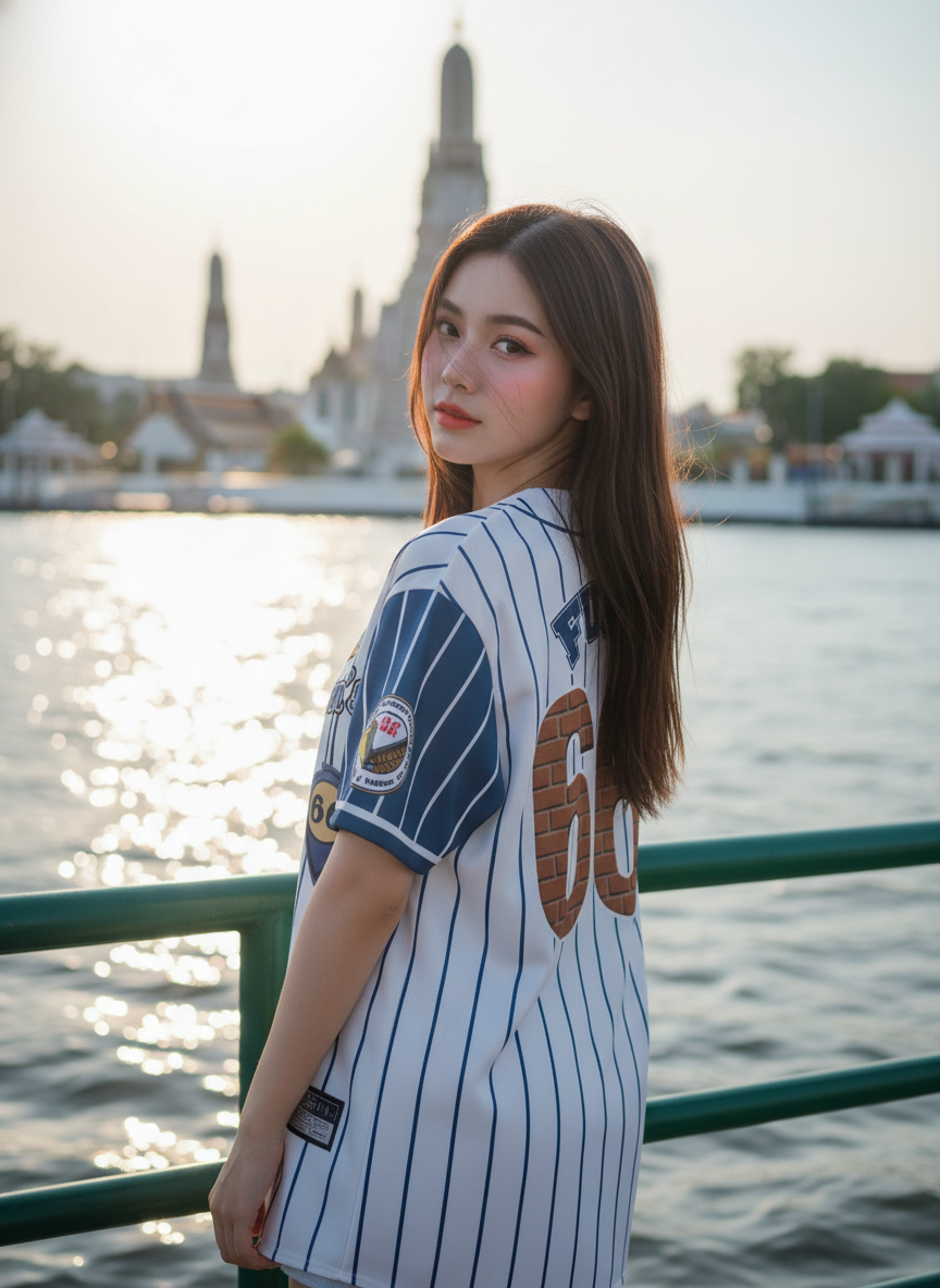 ORDER 203 เสื้อเบสบอล - ด้านหลัง เสื้อเบสบอลพิมพ์ลาย สั่งทำ ORDER 203 ด้านหลัง