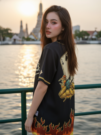 เสื้อเบสบอลพิมพ์ลาย สั่งทำ ORDER 455 ด้านหลัง