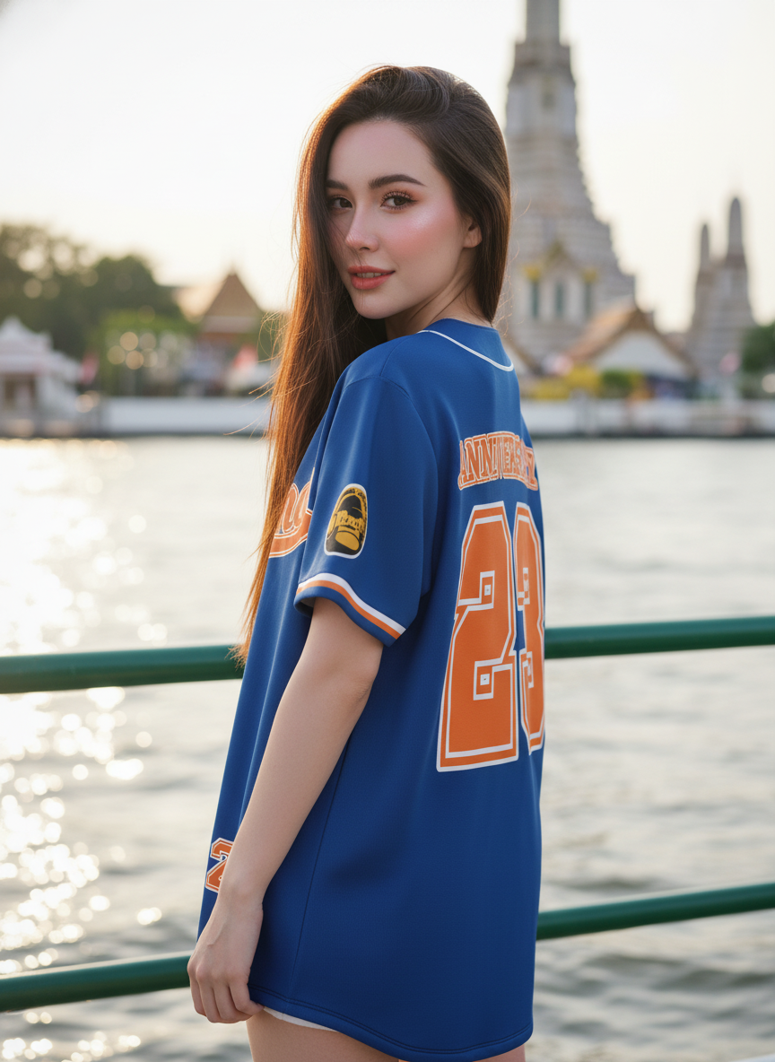 ORDER 210 เสื้อเบสบอล - ด้านหลัง เสื้อเบสบอลพิมพ์ลาย สั่งทำ ORDER 210 ด้านหลัง