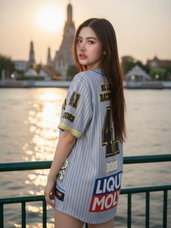เสื้อเบสบอลพิมพ์ลาย สั่งทำ ORDER 153 รอบ 2 ด้านหลัง