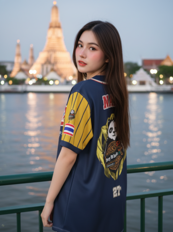 เสื้อเบสบอลพิมพ์ลาย สั่งทำ ORDER 206 รอบ 2 ด้านหลัง