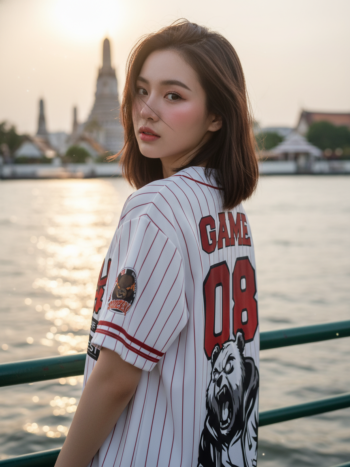 เสื้อเบสบอลพิมพ์ลาย สั่งทำ ORDER 224 ด้านหลัง
