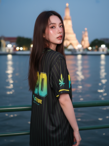 เสื้อเบสบอลพิมพ์ลาย สั่งทำ ORDER 471 รอบ 2 (เเบบดำ) ด้านหลัง