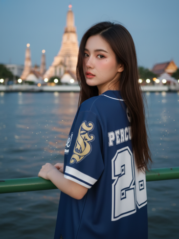 เสื้อเบสบอลพิมพ์ลาย สั่งทำ ORDER 490 ด้านหลัง
