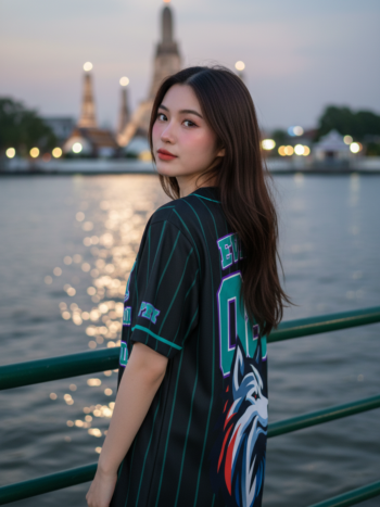 เสื้อเบสบอล SpinX Arena ลายหมาป่า EVERP 08 ด้านหลัง