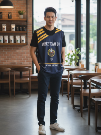 ออกแบบเสื้อกั๊ก รับผลิตเสื้อกั๊ก JABEZ ด้านหน้า
