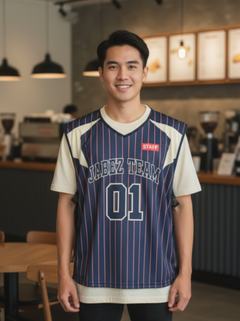 ออกแบบเสื้อกั๊ก รับผลิตเสื้อกั๊ก JABEZ ด้านหน้า