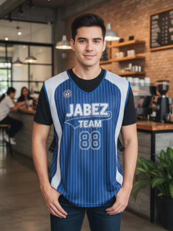 ออกแบบเสื้อกั๊ก รับผลิตเสื้อกั๊ก JABEZ ด้านหน้า