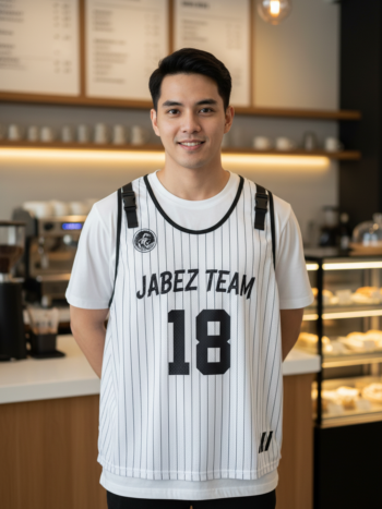 ออกแบบเสื้อกั๊ก รับผลิตเสื้อกั๊ก JABEZ ด้านหน้า