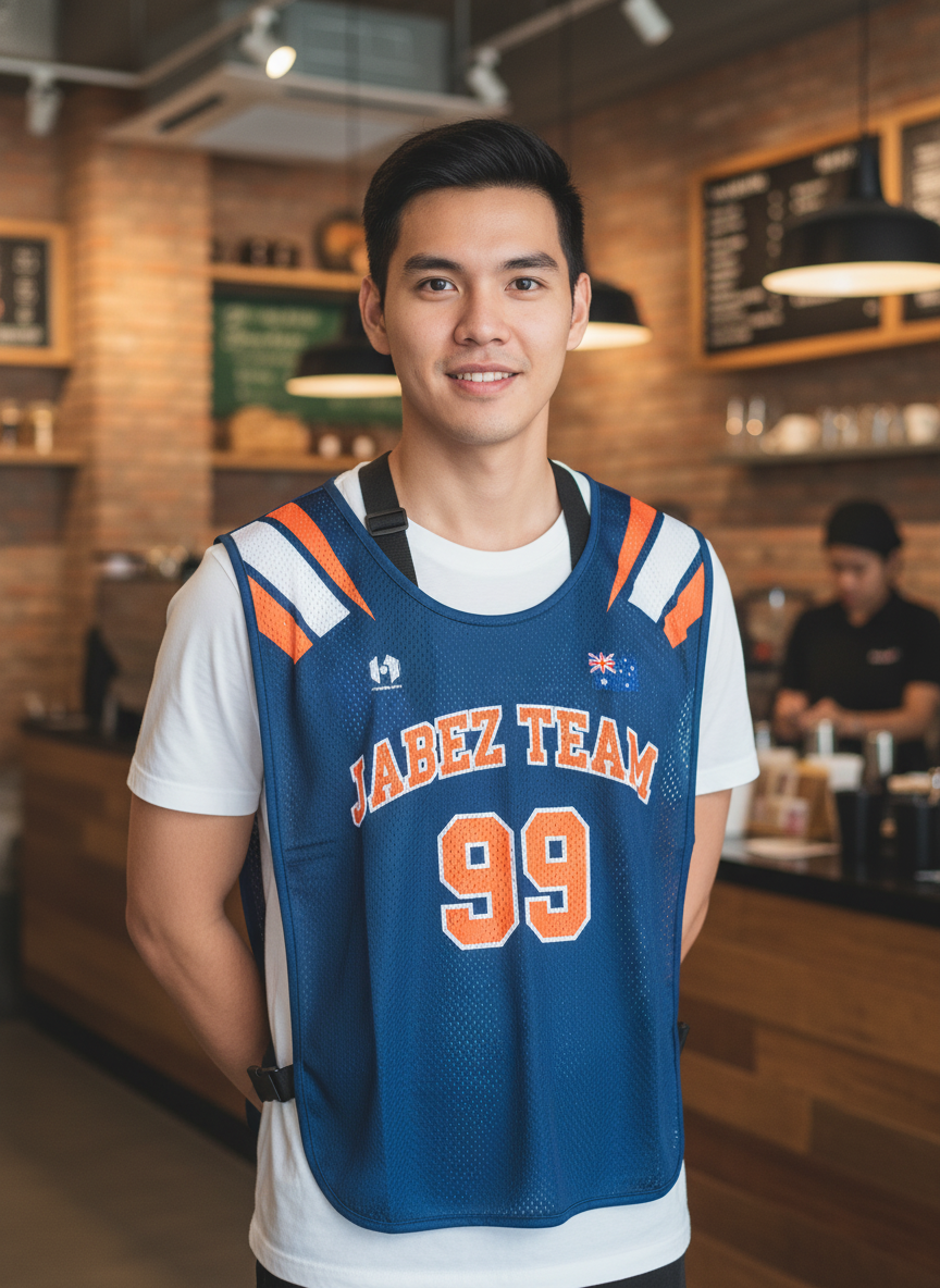 ออกแบบเสื้อกั๊ก รับผลิตเสื้อกั๊ก JABEZ ด้านหน้า ออกแบบเสื้อกั๊ก รับผลิตเสื้อกั๊ก JABEZ ด้านหน้า