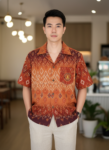 ออกแบบเสื้อทีมผ้าไทย รับผลิตเสื้อทีมผ้าไทย ทรงฮาวาย ด้านหน้า