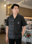 ออกแบบเสื้อทีมผ้าไทย รับผลิตเสื้อทีมผ้าไทย ทรงฮาวาย ด้านหน้า