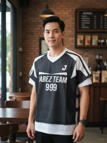 ออกแบบเสื้อกั๊ก รับผลิตเสื้อกั๊ก JABEZ ด้านหน้า