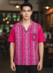 ออกแบบเสื้อทีมผ้าไทย รับผลิตเสื้อทีมผ้าไทย ทรงฮาวาย ด้านหน้า