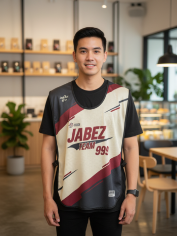 ออกแบบเสื้อกั๊ก รับผลิตเสื้อกั๊ก JABEZ ด้านหน้า