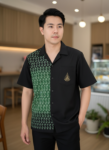 ออกแบบเสื้อทีมผ้าไทย รับผลิตเสื้อทีมผ้าไทย ทรงฮาวาย ด้านหน้า