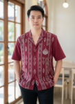 ออกแบบเสื้อทีมผ้าไทย รับผลิตเสื้อทีมผ้าไทย ทรงฮาวาย ด้านหน้า