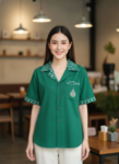 ออกแบบเสื้อทีมผ้าไทย รับผลิตเสื้อทีมผ้าไทย ทรงฮาวาย ด้านหน้า