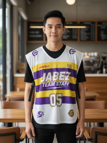 ออกแบบเสื้อกั๊ก รับผลิตเสื้อกั๊ก JABEZ ด้านหน้า