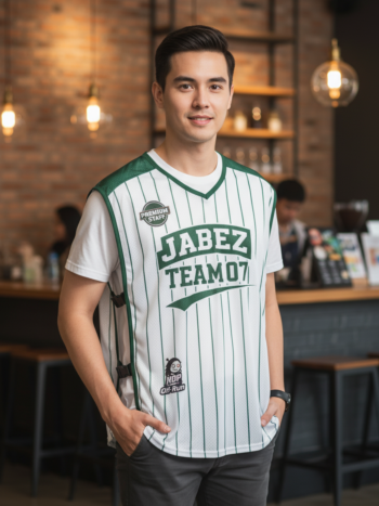 ออกแบบเสื้อกั๊ก รับผลิตเสื้อกั๊ก JABEZ ด้านหน้า