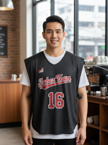 ออกแบบเสื้อกั๊ก รับผลิตเสื้อกั๊ก JABEZ ด้านหน้า
