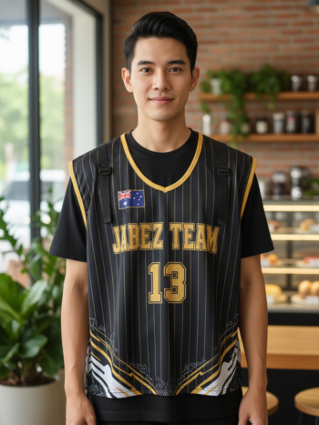 ออกแบบเสื้อกั๊ก รับผลิตเสื้อกั๊ก JABEZ ด้านหน้า