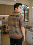 ออกแบบเสื้อทีมผ้าไทย รับผลิตเสื้อทีมผ้าไทย ทรงฮาวาย ด้านหน้า
