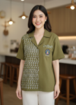 ออกแบบเสื้อทีมผ้าไทย รับผลิตเสื้อทีมผ้าไทย ทรงฮาวาย ด้านหน้า