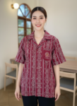 ออกแบบเสื้อทีมผ้าไทย รับผลิตเสื้อทีมผ้าไทย ทรงฮาวาย ด้านหน้า