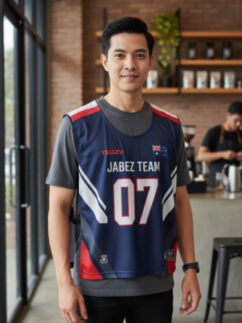 ออกแบบเสื้อกั๊ก รับผลิตเสื้อกั๊ก JABEZ ด้านหน้า