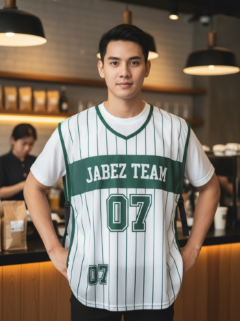 ออกแบบเสื้อกั๊ก รับผลิตเสื้อกั๊ก JABEZ ด้านหน้า
