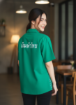 ออกแบบเสื้อทีมผ้าไทย รับผลิตเสื้อทีมผ้าไทย ทรงฮาวาย ด้านหน้า