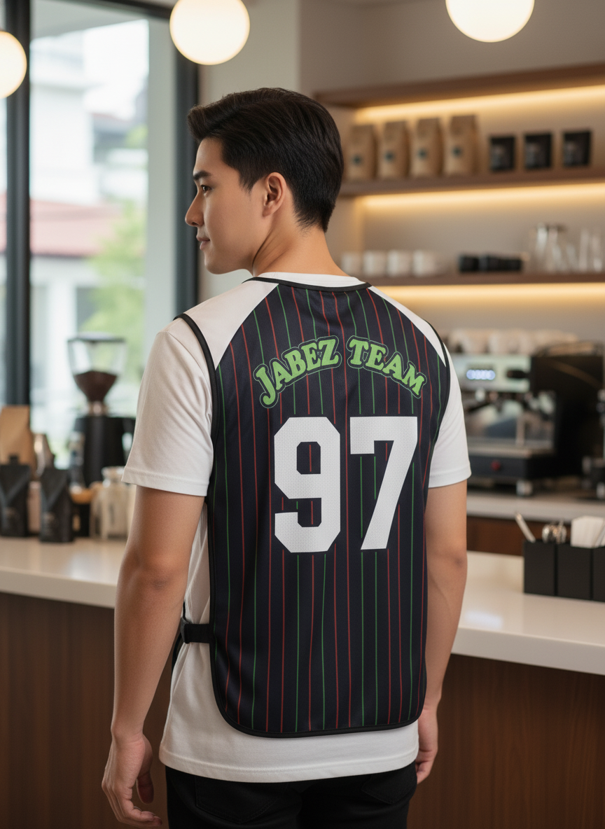 เสื้อกั๊กทีม JABEZ ลายด้านหลัง เสื้อกั๊กทีม JABEZ ลายด้านหลัง