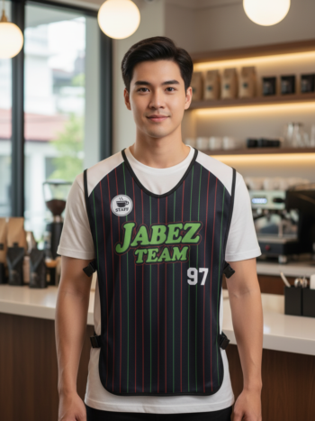 ออกแบบเสื้อกั๊ก รับผลิตเสื้อกั๊ก JABEZ ด้านหน้า